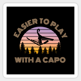 Easier to Play with a Capo Vintage Sunset Sticker